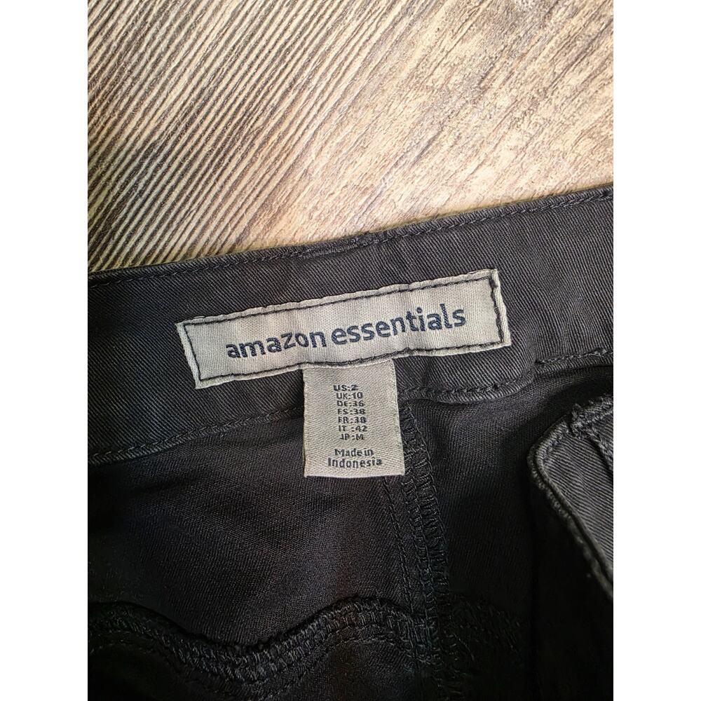 NWT Amazon Essentials Womens Pants Size 2 Black Stretch Exposed Zip Front Seam - Picture 8 of 9